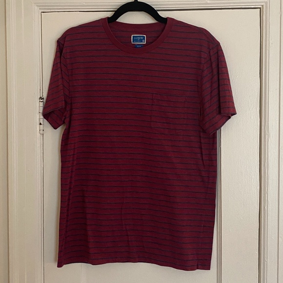 J. Crew Other - J. Crew Men's Striped Slim T-Shirt Burgundy Navy